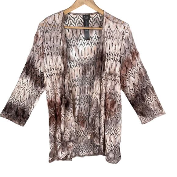 Chico’s Travelers Collection Flame Stitch Jacket Bronze Shimmer Size 3 (US 16) - Picture 1 of 10